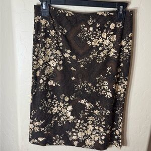 PS Pure Sugar Brown Floral Paisley Mesh Mini Skirt Y2K Stretch Small USA
